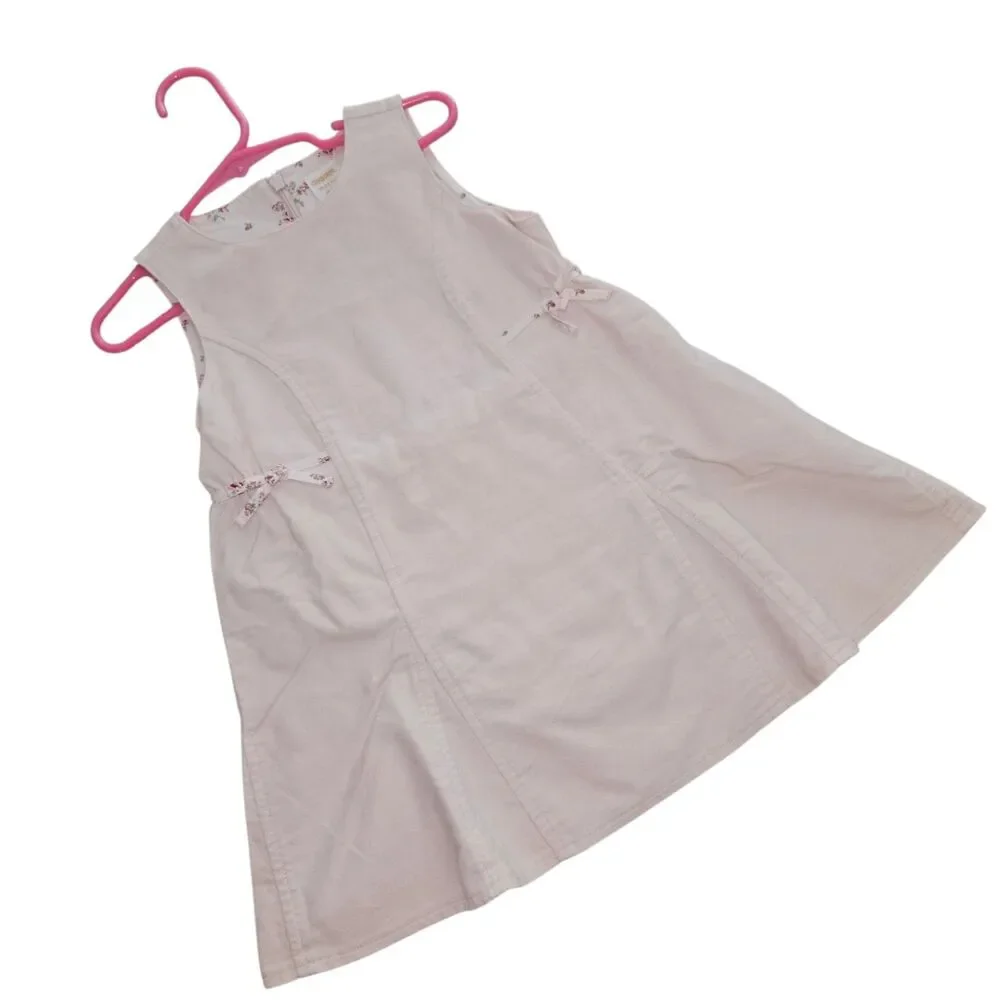 Vintage Gymboree Dress Size 18-24 Months Pink Corduroy Pinafore Y2K Deadstock